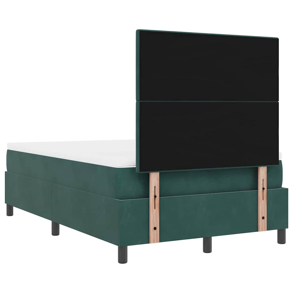 Box spring seng med madras Mørkegrøn 120 x 200 cm Fløjl