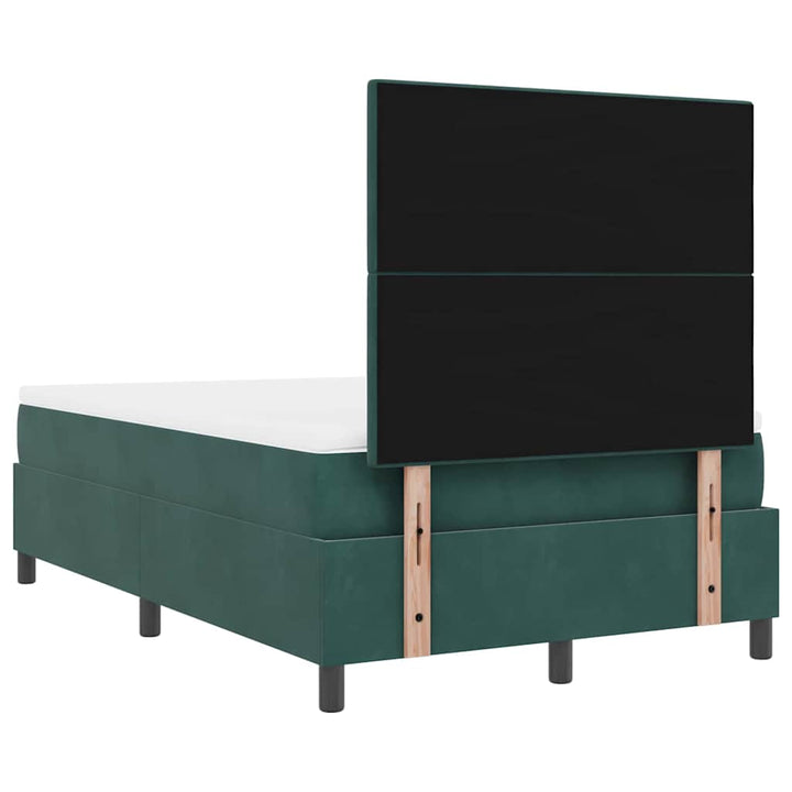 Box spring seng med madras Mørkegrøn 120 x 200 cm Fløjl