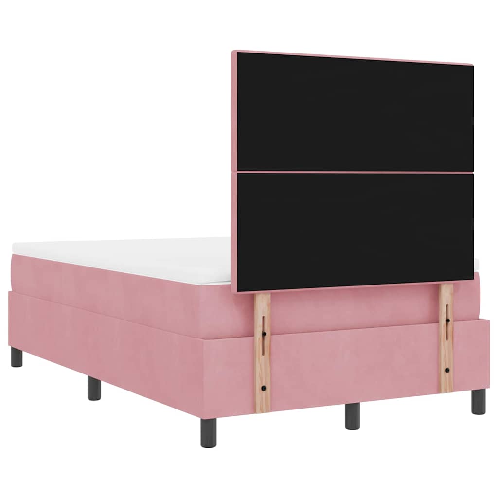 Box spring seng med madras Lyserød 120 x 200 cm Fløjl