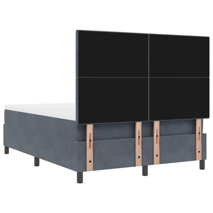Box spring seng med madras Mørkegrå 140 x 200 cm Fløjl