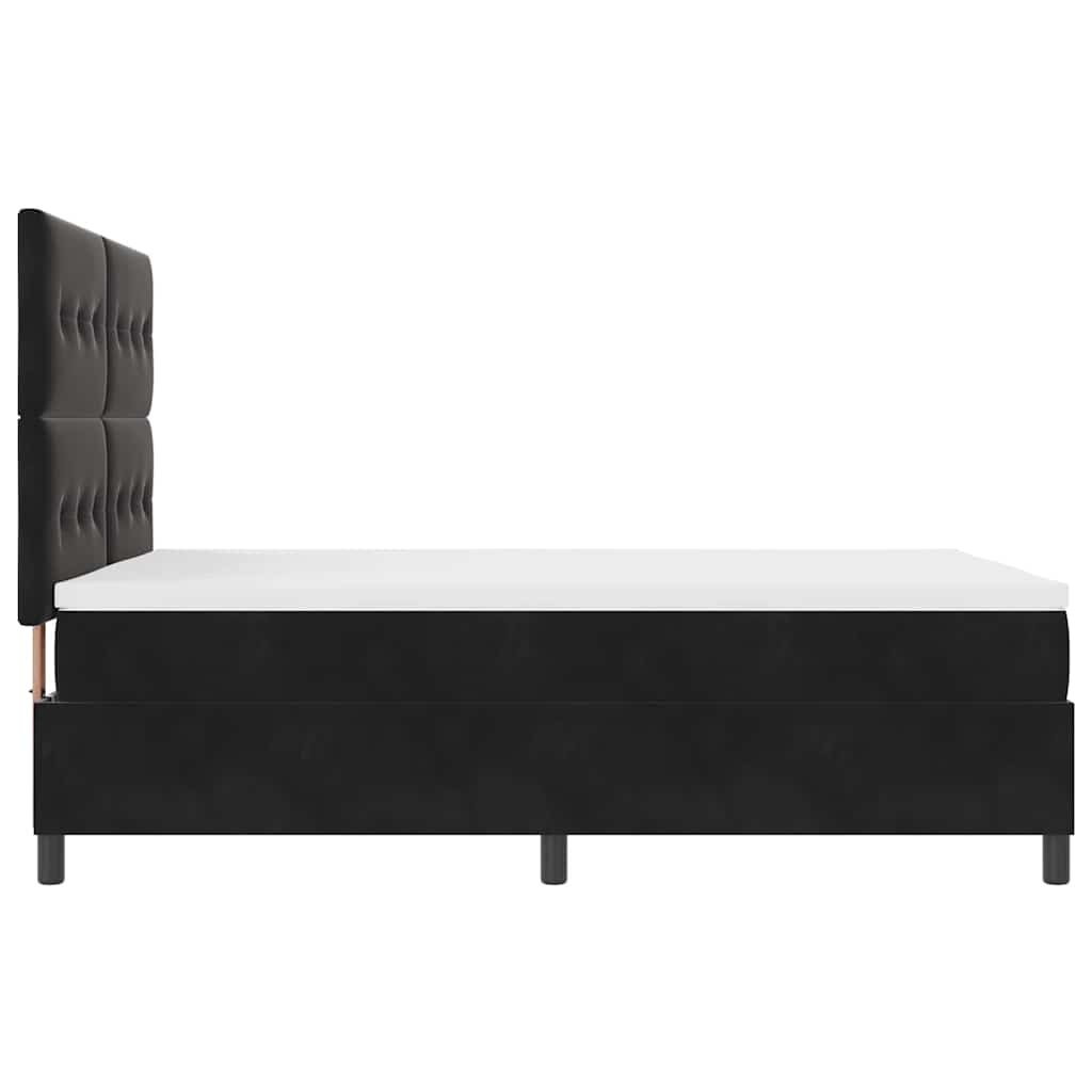 Box spring seng med madras Sort 140 x 200 cm Fløjl
