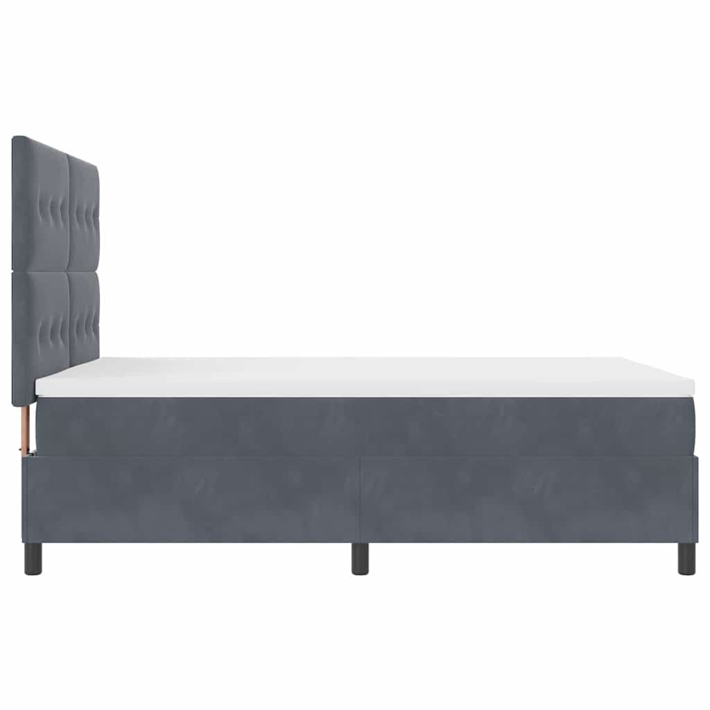 Box spring seng med madras Mørkegrå 160 x 200 cm Fløjl