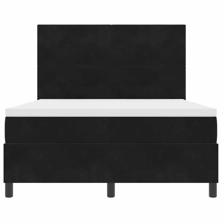 Box spring seng med madras Sort 160 x 200 cm Fløjl