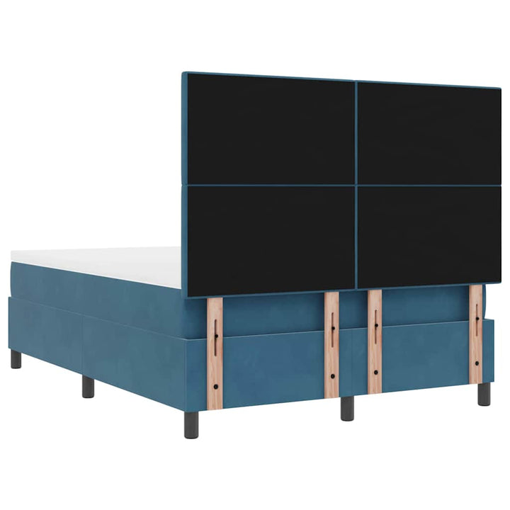 Box spring seng med madras Mørk blå 160 x 200 cm Fløjl
