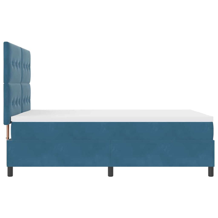 Box spring seng med madras Mørk blå 160 x 200 cm Fløjl