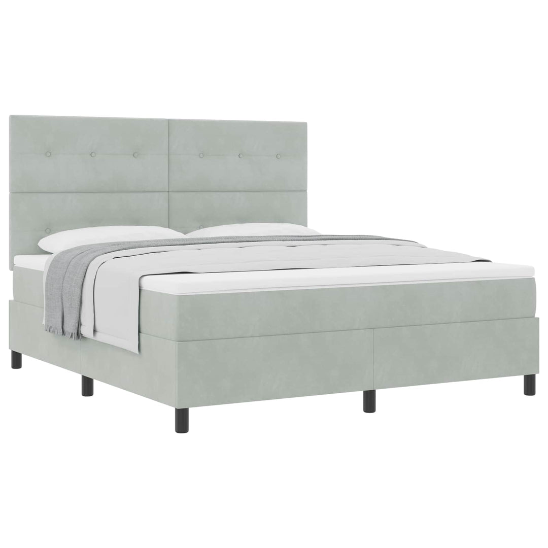 Box spring seng med madras Lysegrå 180 x 200 cm Fløjl
