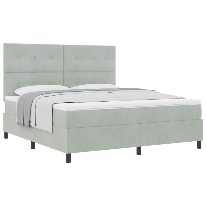 Box spring seng med madras Lysegrå 180 x 200 cm Fløjl