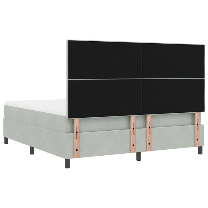 Box spring seng med madras Lysegrå 180 x 200 cm Fløjl
