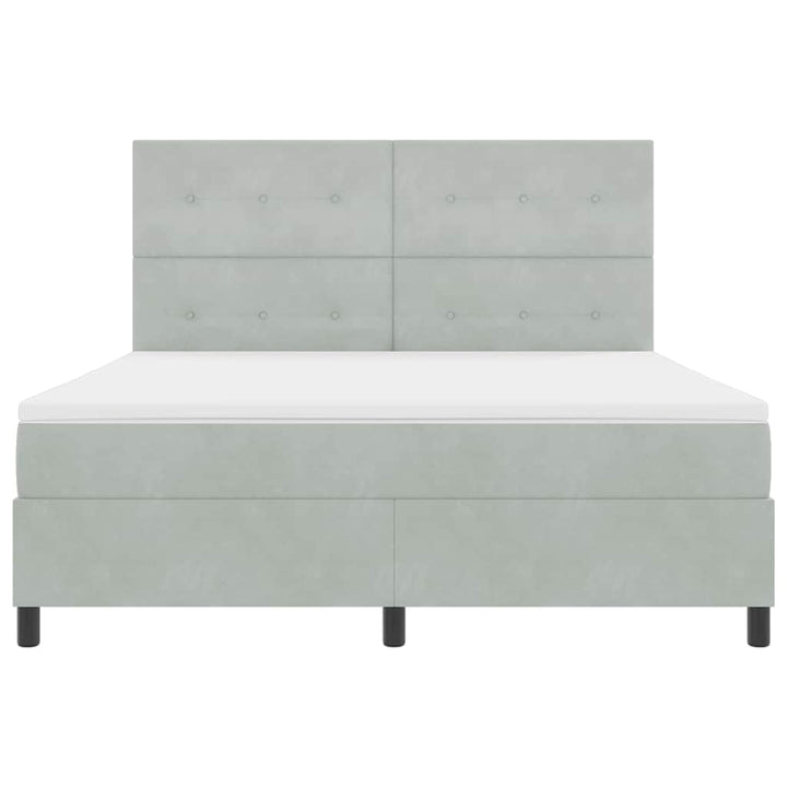 Box spring seng med madras Lysegrå 180 x 200 cm Fløjl