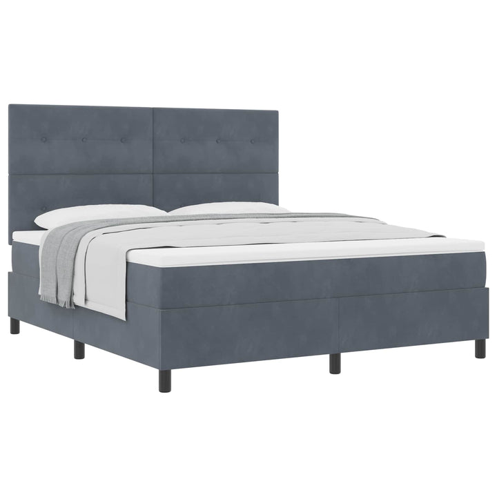 Box spring seng med madras Mørkegrå 180 x 200 cm Fløjl