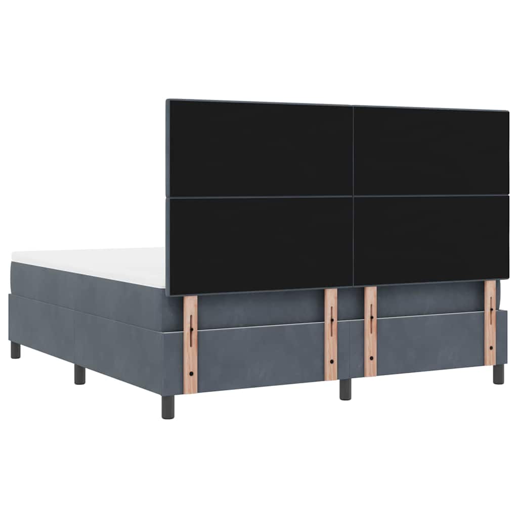 Box spring seng med madras Mørkegrå 180 x 200 cm Fløjl