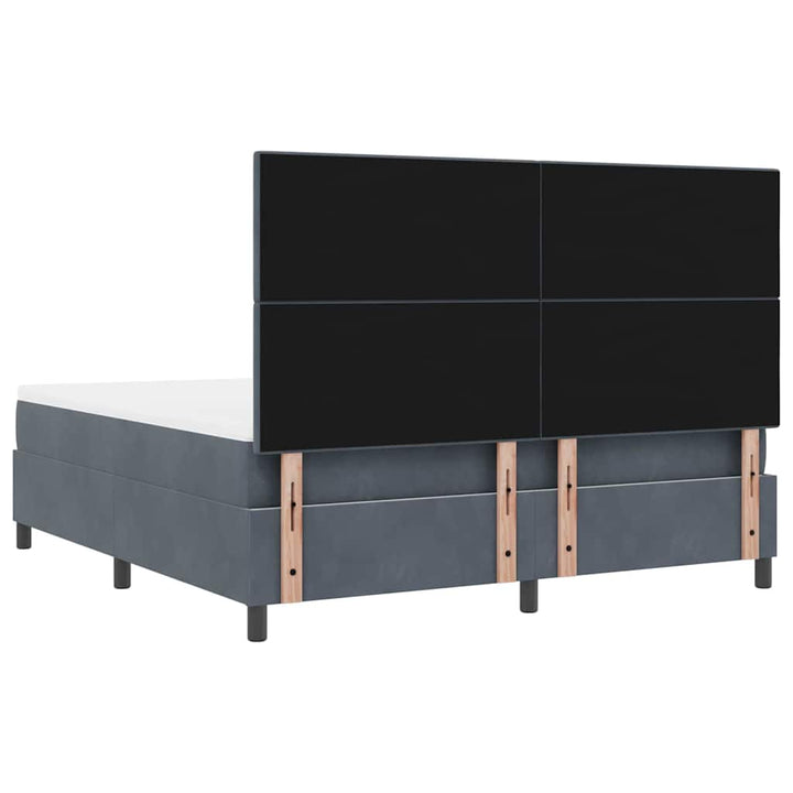 Box spring seng med madras Mørkegrå 180 x 200 cm Fløjl