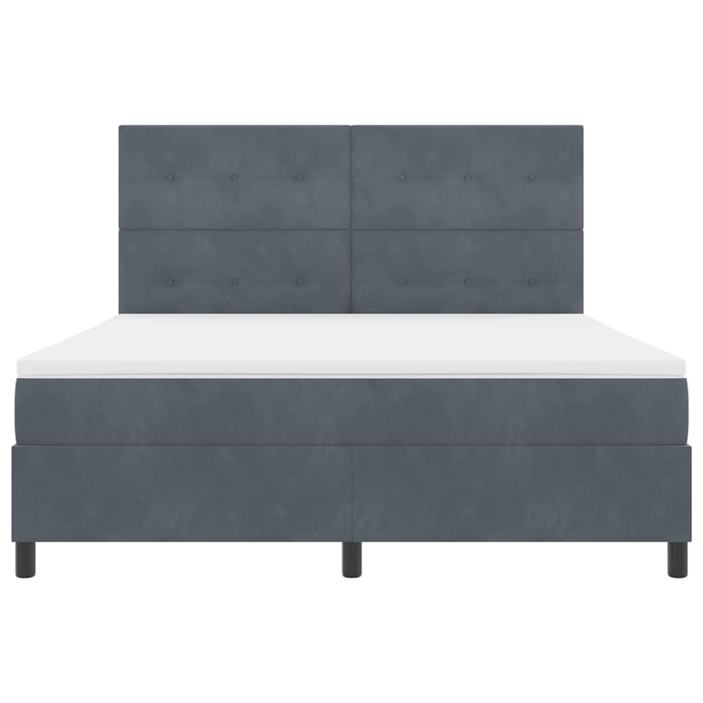 Box spring seng med madras Mørkegrå 180 x 200 cm Fløjl