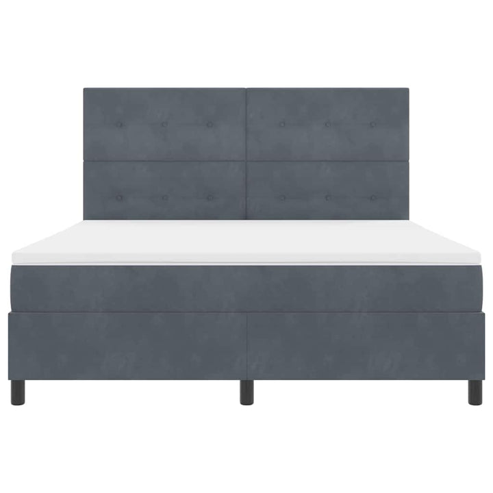 Box spring seng med madras Mørkegrå 180 x 200 cm Fløjl