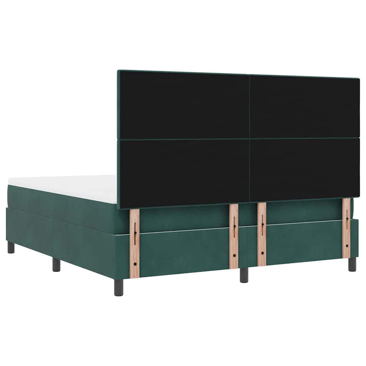 Box spring seng med madras Mørkegrøn 180 x 200 cm Fløjl