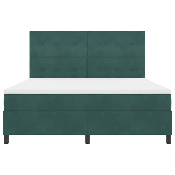 Box spring seng med madras Mørkegrøn 180 x 200 cm Fløjl
