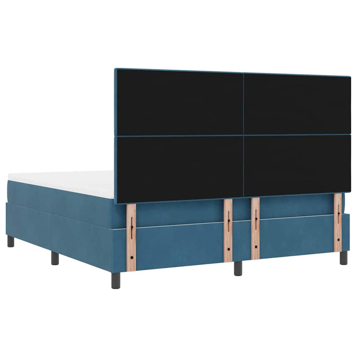 Box spring seng med madras Mørk blå 180 x 200 cm Fløjl