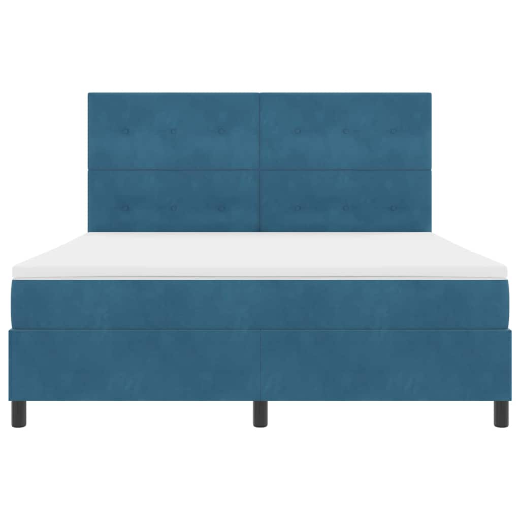 Box spring seng med madras Mørk blå 180 x 200 cm Fløjl
