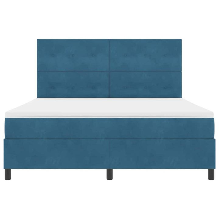 Box spring seng med madras Mørk blå 180 x 200 cm Fløjl