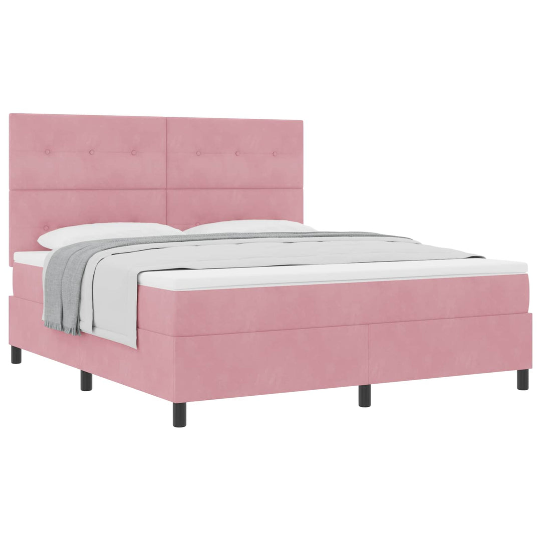 Box spring seng med madras Lyserød 180 x 200 cm Fløjl