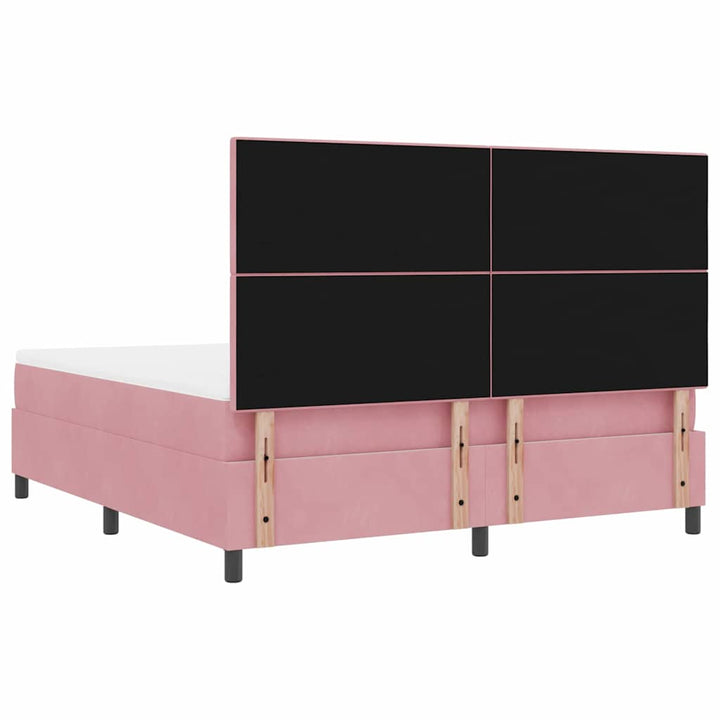 Box spring seng med madras Lyserød 180 x 200 cm Fløjl