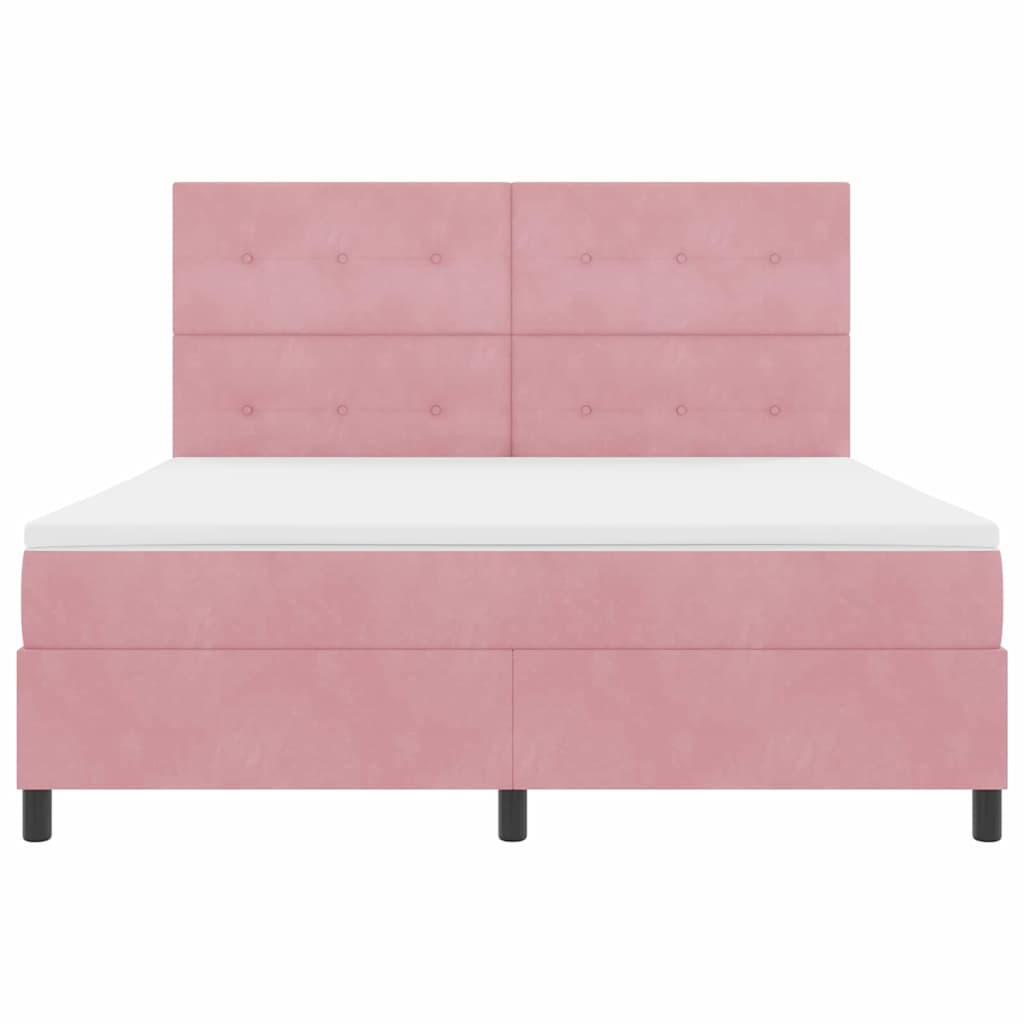Box spring seng med madras Lyserød 180 x 200 cm Fløjl