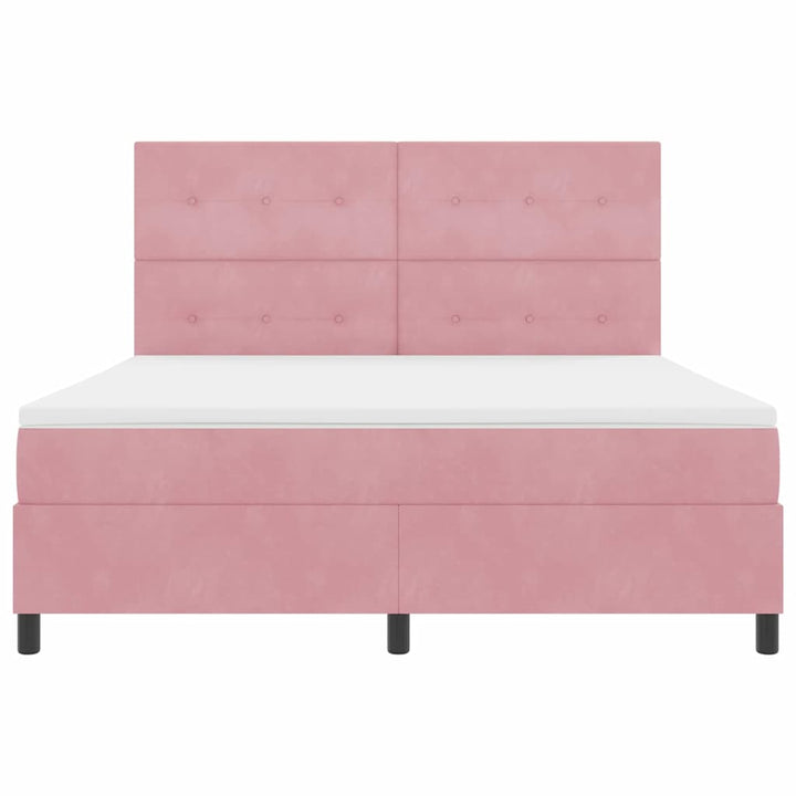 Box spring seng med madras Lyserød 180 x 200 cm Fløjl