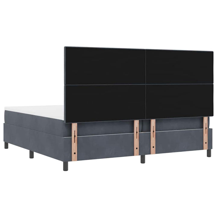 Box spring seng med madras Mørkegrå 200 x 200 cm Fløjl