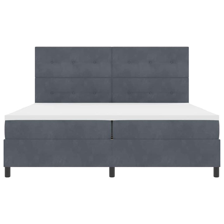 Box spring seng med madras Mørkegrå 200 x 200 cm Fløjl