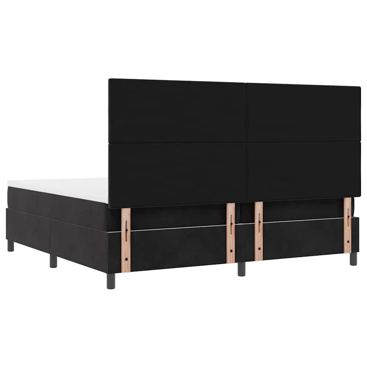 Box spring seng med madras Sort 200 x 200 cm Fløjl