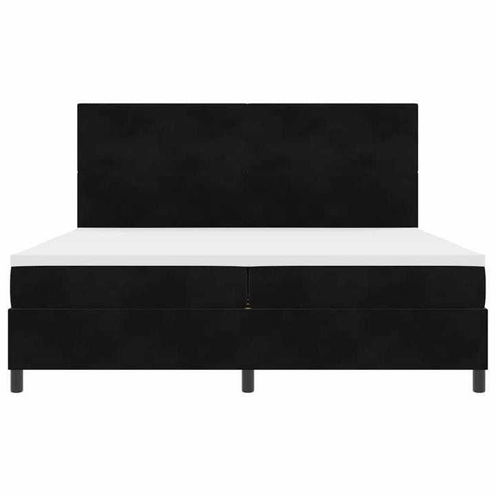 Box spring seng med madras Sort 200 x 200 cm Fløjl