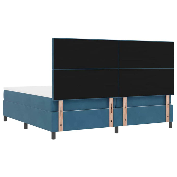 Box spring seng med madras Mørk blå 200 x 200 cm Fløjl