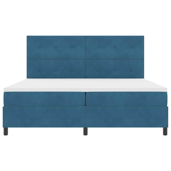 Box spring seng med madras Mørk blå 200 x 200 cm Fløjl