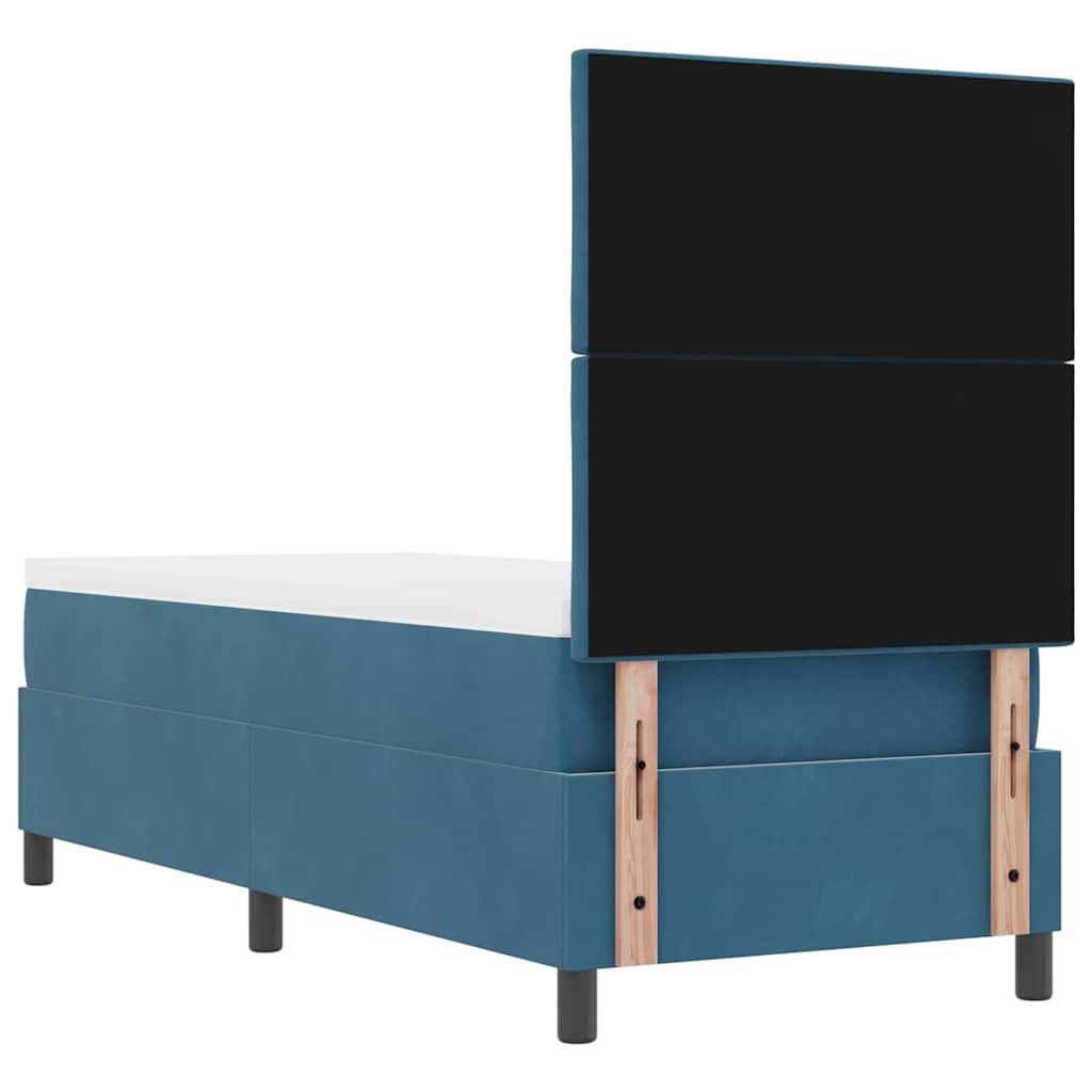 Box spring seng med hovedgærde Mørk blå 80 x 200 cm Fløjl