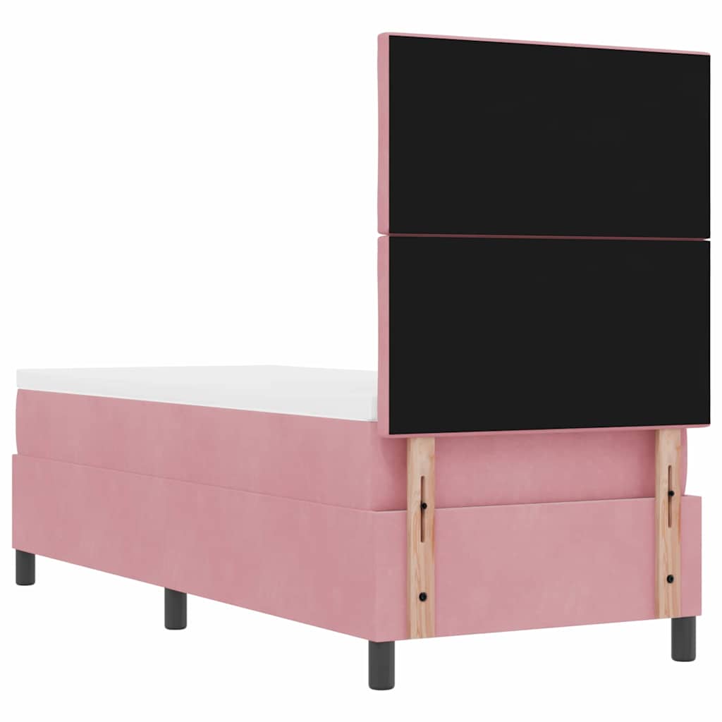 Box spring seng med madras Lyserød 80 x 200 cm Fløjl