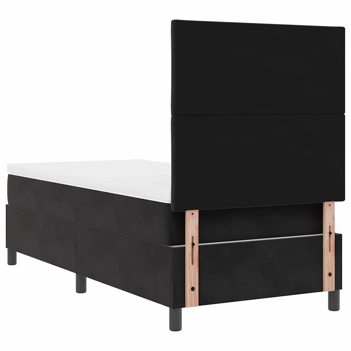 Box spring seng med hovedgærde Sort 90 x 190 cm Fløjl