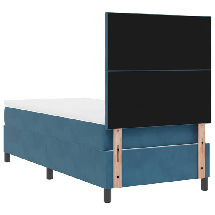 Box spring seng med madras Mørk blå 100 x 200 cm Fløjl