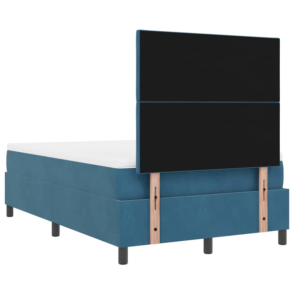 Box spring seng med madras Mørk blå 120 x 190 cm Fløjl