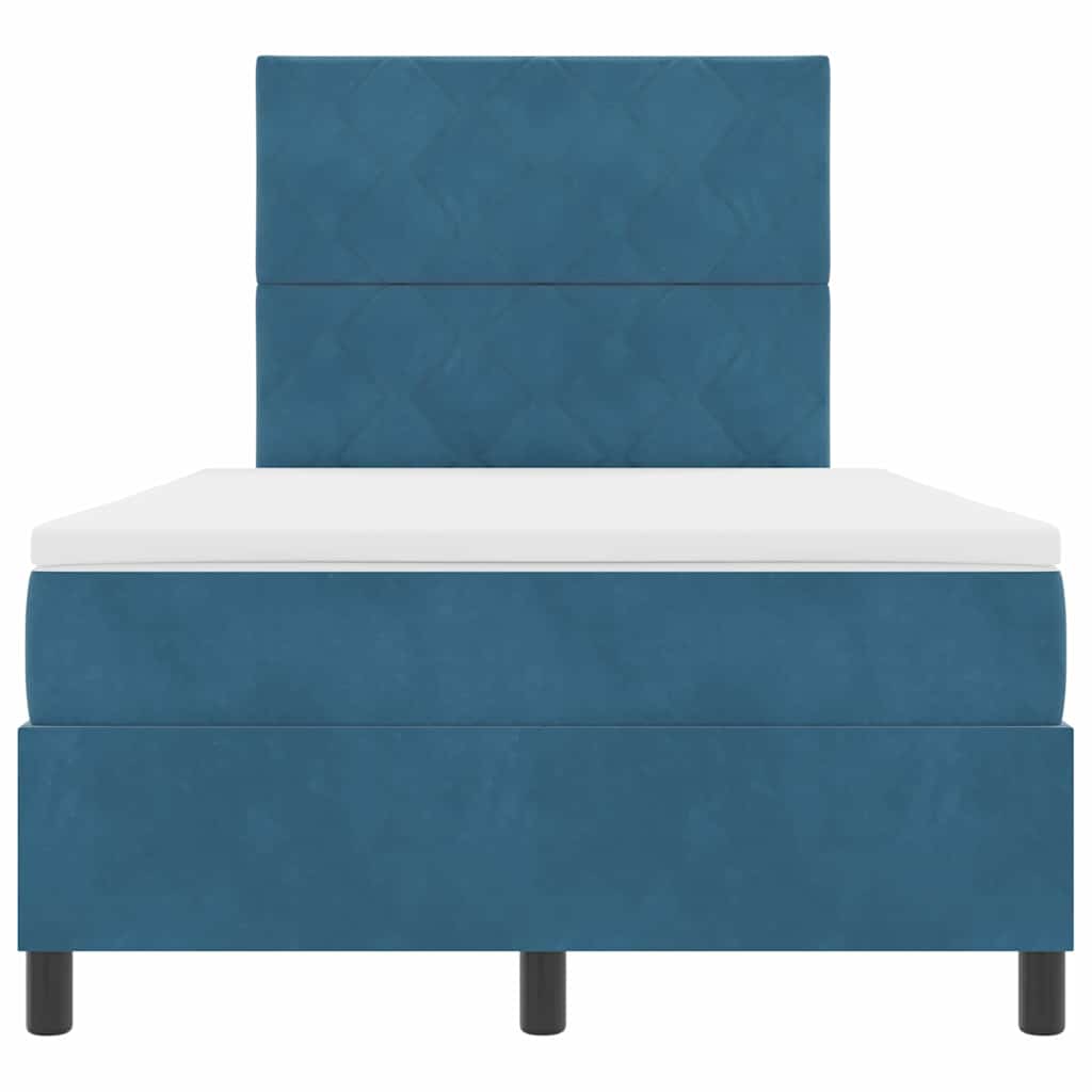 Box spring seng med madras Mørk blå 120 x 200 cm Fløjl