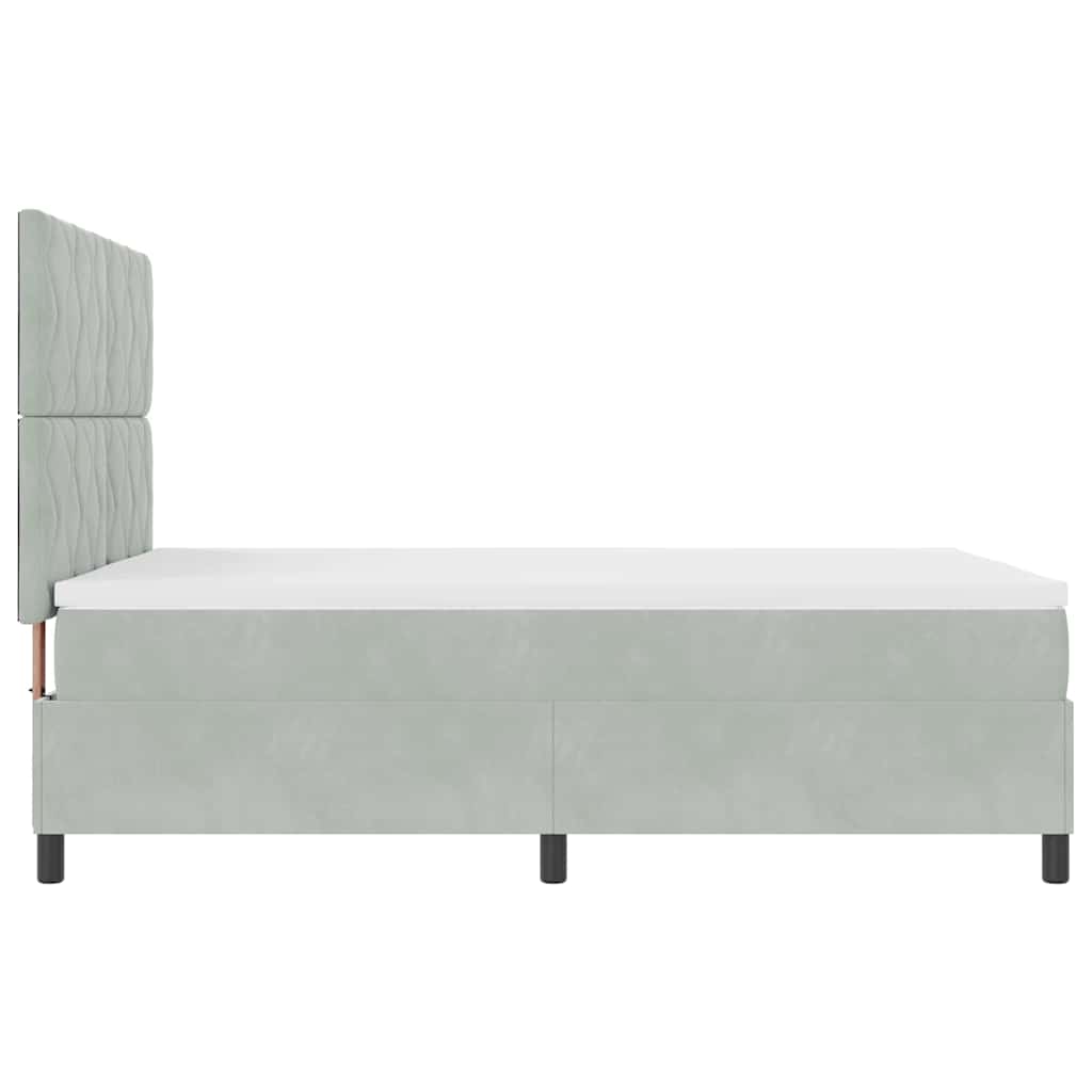 Box spring seng med madras Lysegrå 140 x 200 cm Fløjl