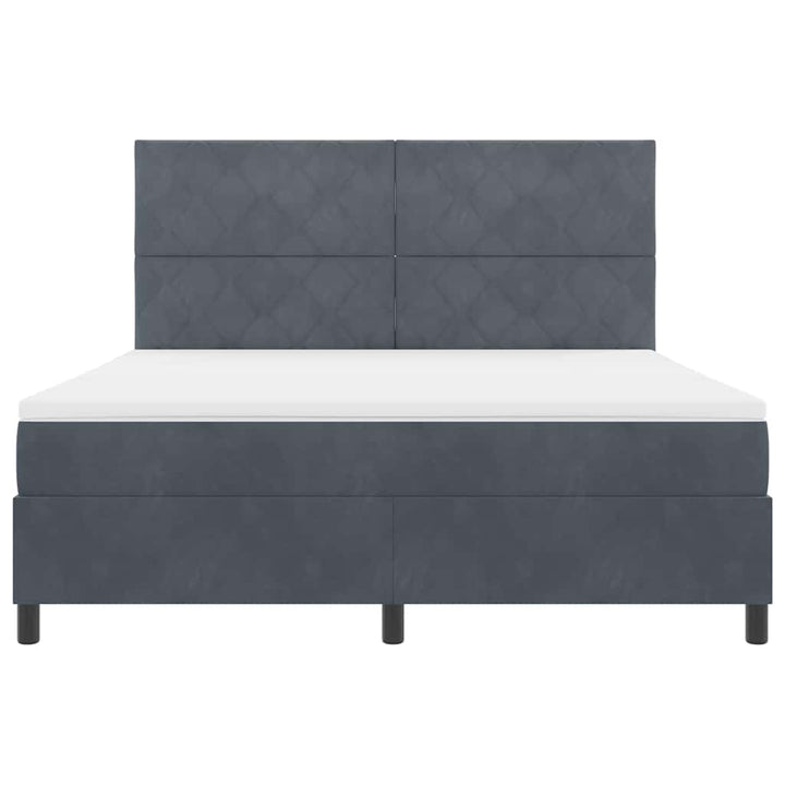 Box spring seng med hovedgærde Mørkegrå 180 x 200 cm Fløjl