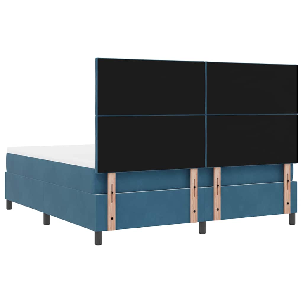 Box spring seng med madras Mørk blå 180 x 200 cm Fløjl