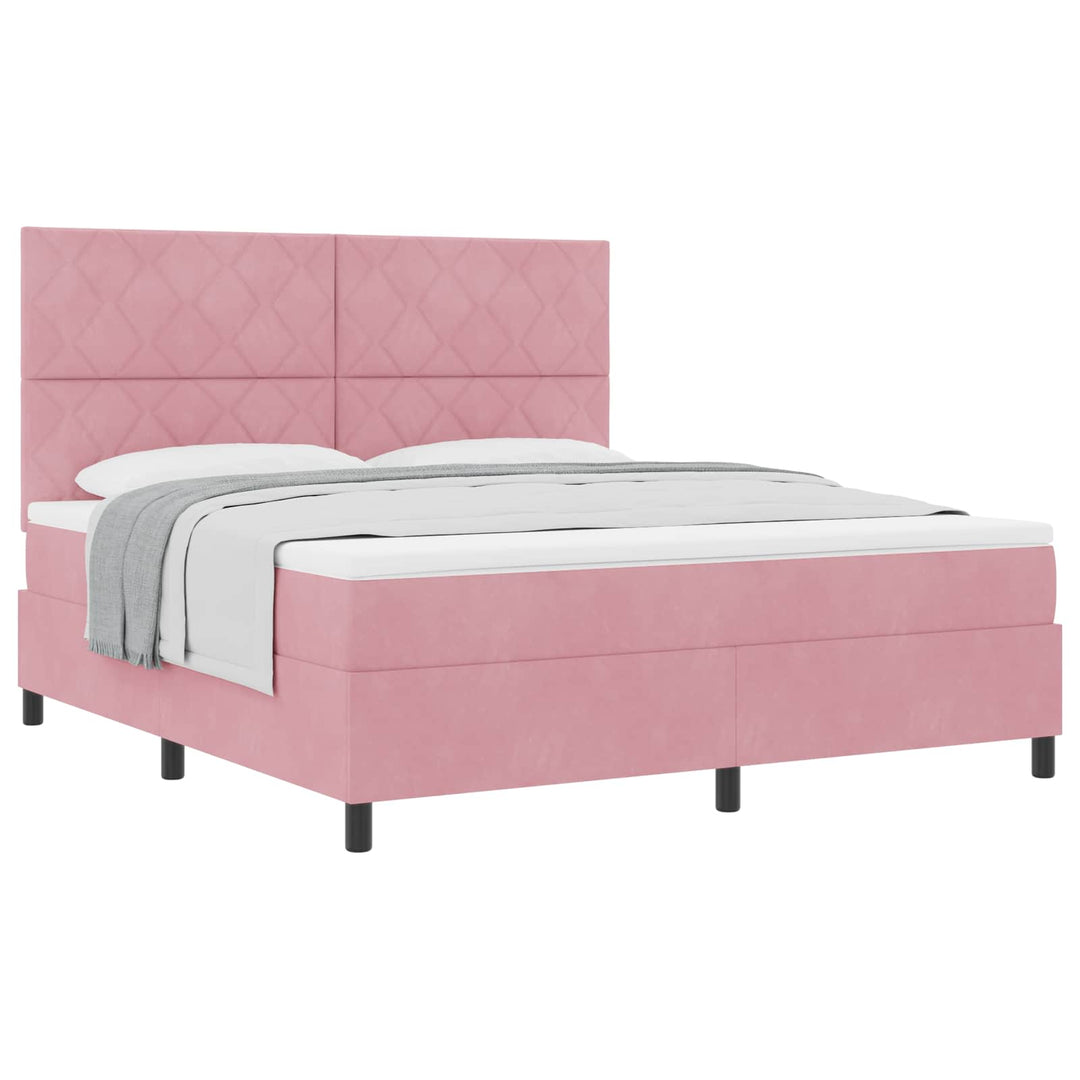 Box spring seng med hovedgærde Lyserød 180 x 200 cm Fløjl