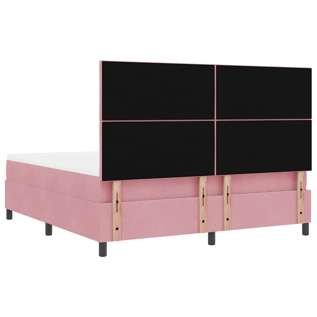 Box spring seng med hovedgærde Lyserød 180 x 200 cm Fløjl