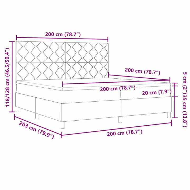 Box spring seng med hovedgærde Lyserød 200 x 200 cm Fløjl