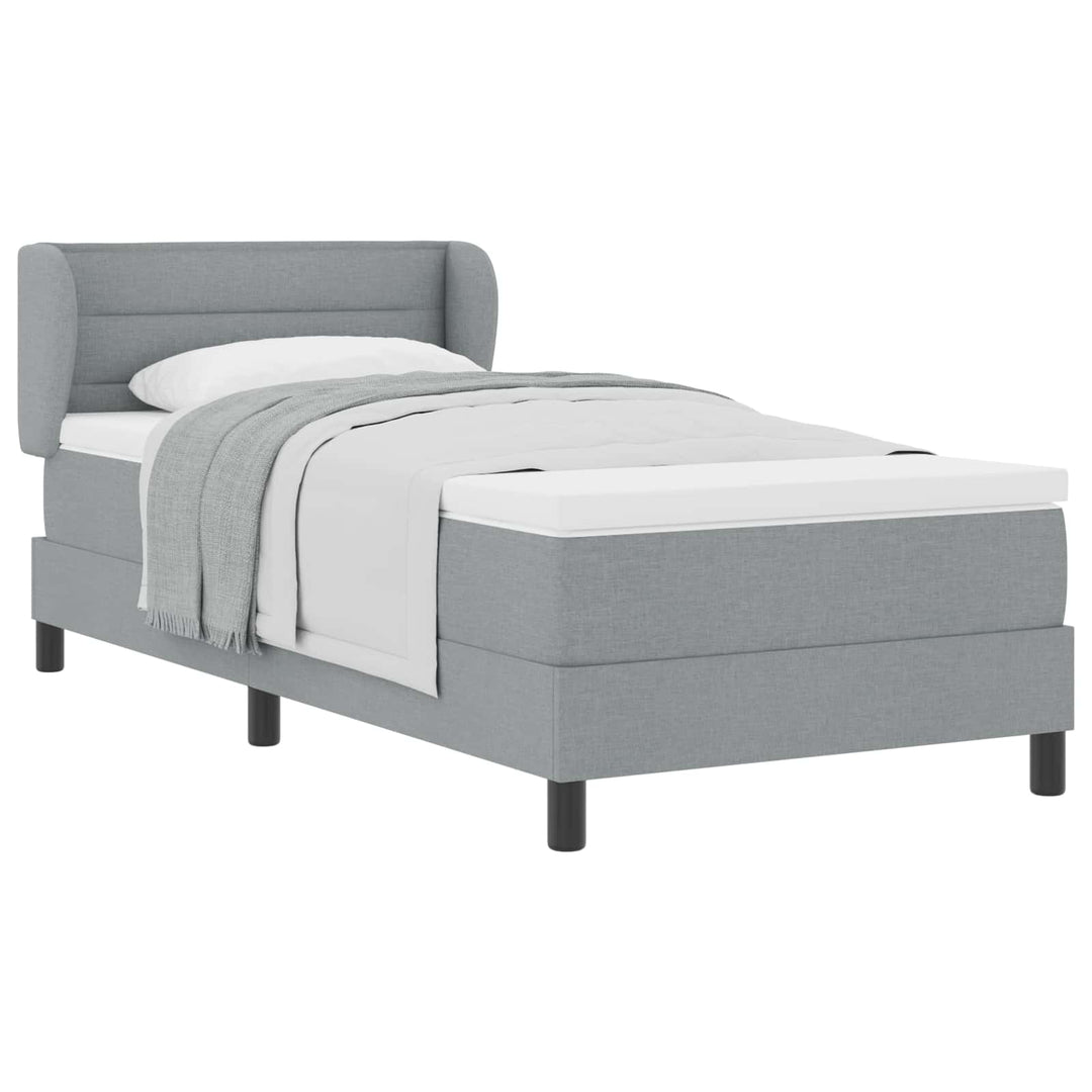 Box spring seng med madras Lysegrå 80 x 200 cm Stof