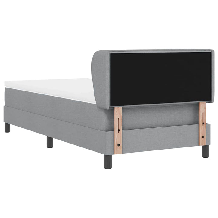 Box spring seng med madras Lysegrå 80 x 200 cm Stof