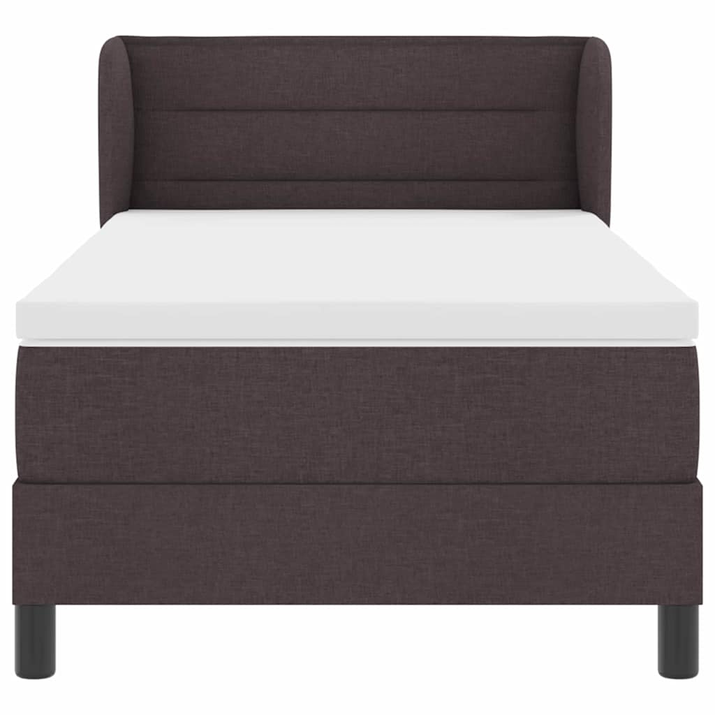 Box spring seng med madras Mørk Brun 80 x 200 cm Stof