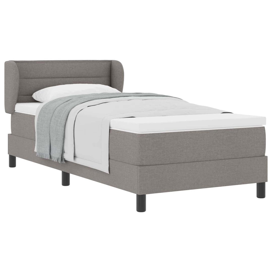 Box spring seng med madras Gråbrun 80 x 200 cm Stof