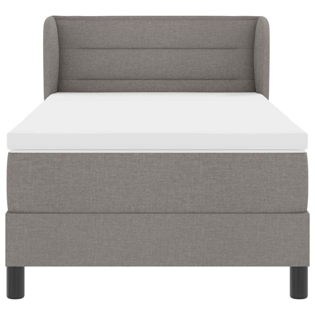 Box spring seng med madras Gråbrun 80 x 200 cm Stof